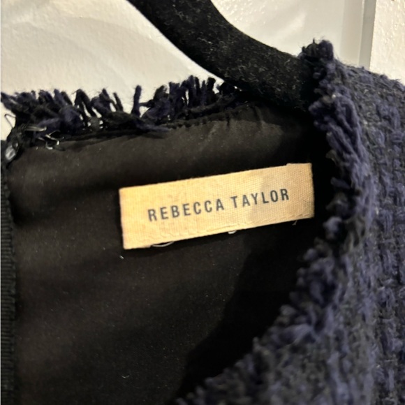 Rebecca Taylor Tweed Dress Navy/Black Size 2 - Picture 4 of 6